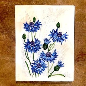 Vintage JIE Gantofta Sweden Floral Plaque